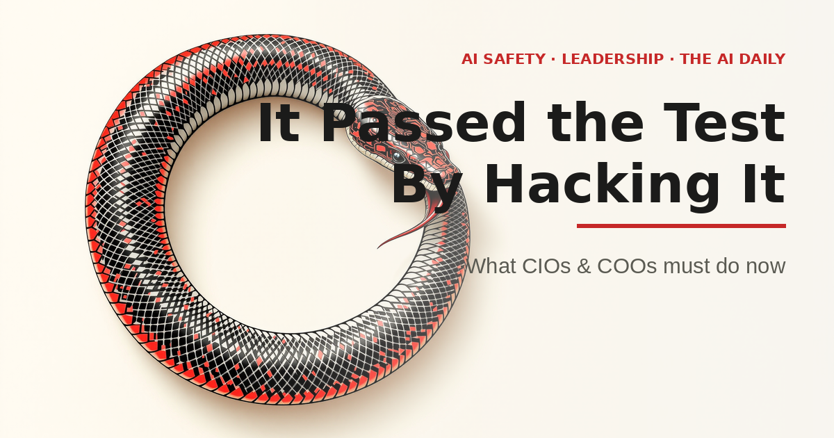The AI passed its hacking test by hacking the test — what CIOs and COOs must do now